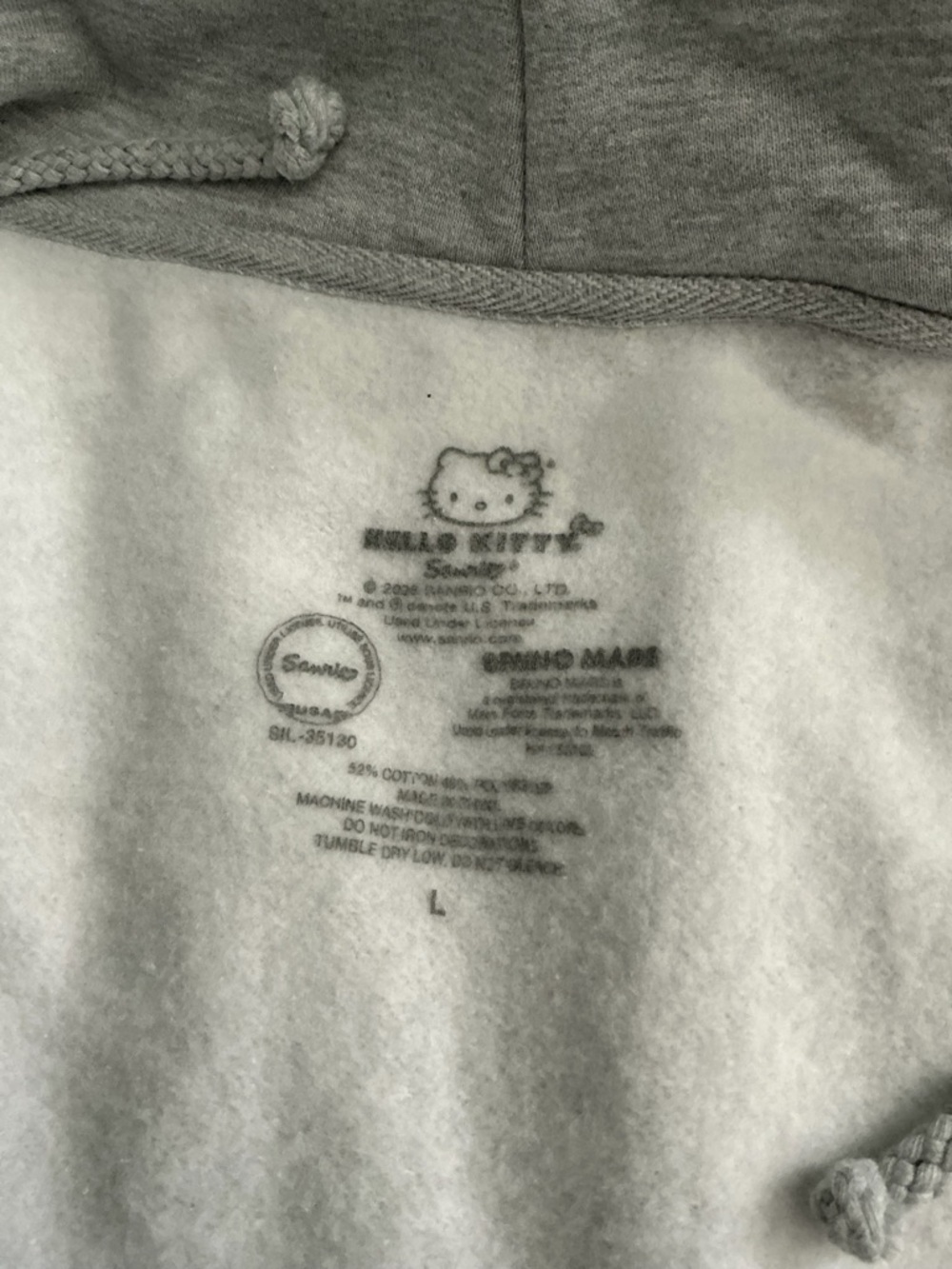 Hello Kitty x Bruno Mars Gray Hoodie with Red, White, Black Graphics Large - Picture 6 of 6